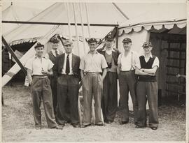 Photograph of Seven Men outside Henley Tents