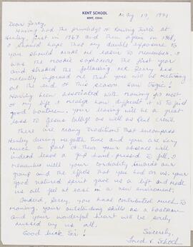 Letter from Fred Schoch to Percy Bullock