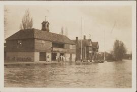 Sepia Photograph of Jesus College Boathouse