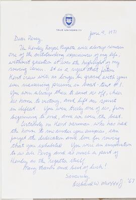 Letter from Richard Muzzy to Percy Bullock