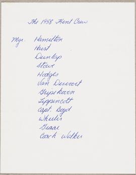List of Crew Members 1958