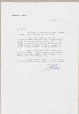Letter from Benjamin B. Thelin to Percy Bullock