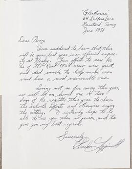 Letter from Charles Lippincott to Percy Bullock