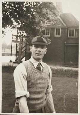 Photograph of a Man in a Boat Club Cap