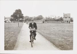 Photograph of Percy Bullock Riding a Bicycle