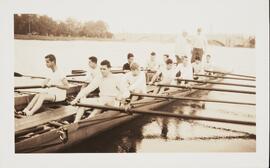 Photograph of Freshmen in a Teaching Boat