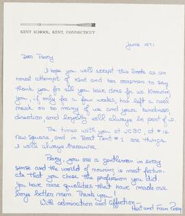 Letter from Hart Perry to Percy Bullock