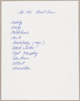 List of Crew Members 1961
